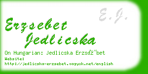 erzsebet jedlicska business card